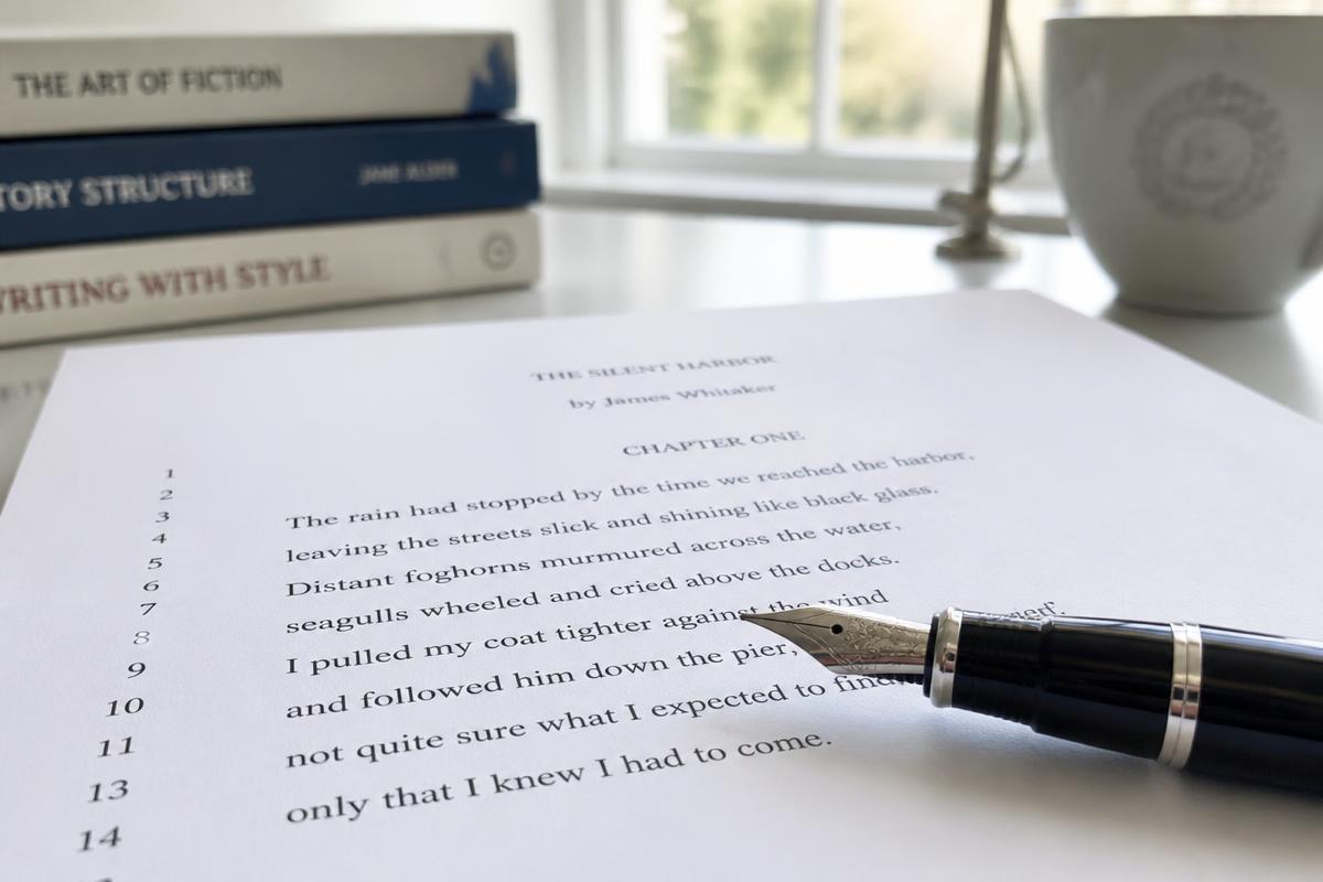 Stilou pe un manuscris tehnoredactat impecabil